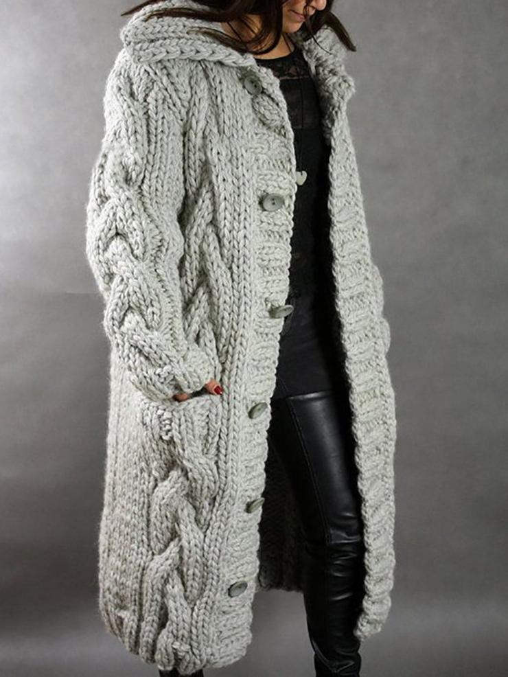 CARDIGAN CHUNKY OVERSIZED STYLE LONG COAT