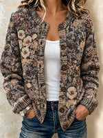 Women Floral Long Sleeve Comfy Vintage Cardigan