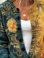 Women Floral Long Sleeve Comfy Casual Cardigan