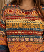 Vintage Abstract Graphic Crew Neck Long Sleeve Sweatshirt