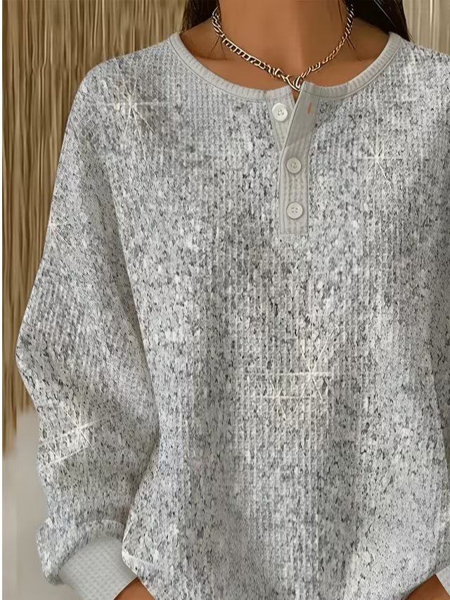 Casual Abstract Crew Neck Long Sleeve Sweatshirt