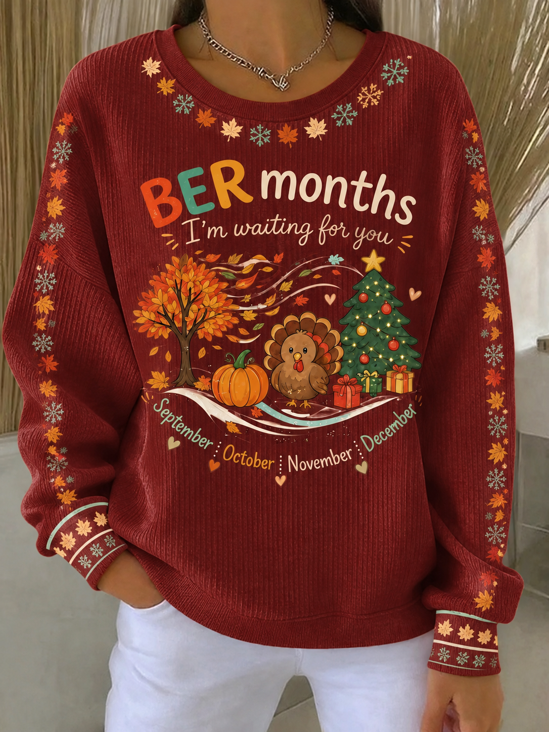 Casual Text Letters Crew Neck Long Sleeve Sweatshirt