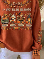 Casual Plaid Crew Neck Long Sleeve Sweatshirt