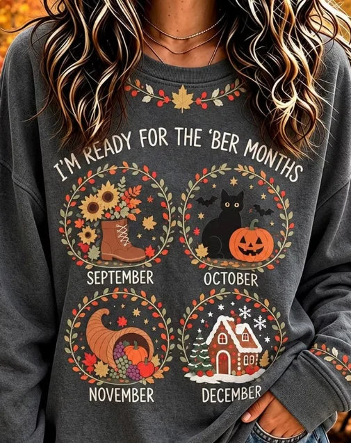 Casual Text Letters Crew Neck Long Sleeve Sweatshirt