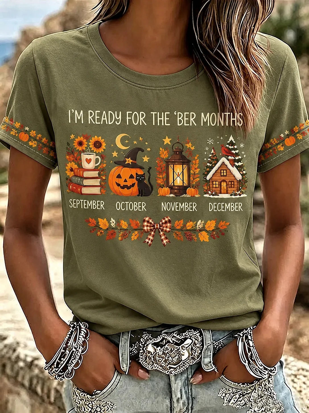 Casual Floral Crew Neck Short Sleeve T-shirt