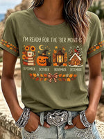 Casual Floral Crew Neck Short Sleeve T-shirt