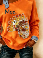 Casual Turkey Asymmetrical Long Sleeve Sweatshirt