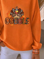Casual Plaid Crew Neck Long Sleeve Sweatshirt