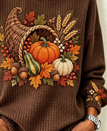 Casual Fruit Crew Neck Long Sleeve Sweatshirt
