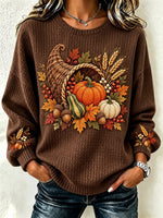 Casual Fruit Crew Neck Long Sleeve Sweatshirt