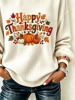 Casual Text Letters Crew Neck Long Sleeve Sweatshirt