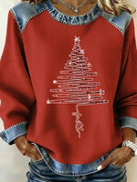 Casual Plaid Crew Neck Long Sleeve Sweatshirt