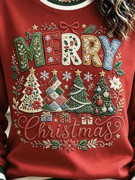 Casual Text Letters Crew Neck Long Sleeve Sweatshirt