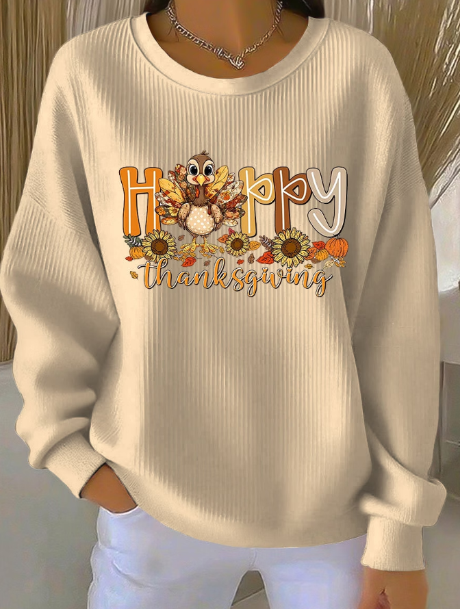 Women Casual Funny Thanksgiving Sweatshirt
