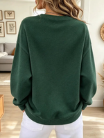 Women Vintage Christmas Tree Pattern Art Casual Stylish Long Sleeve Sweatshirt