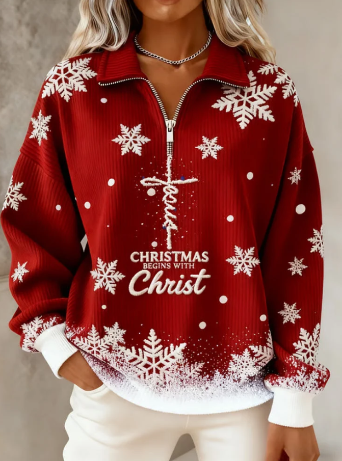Women Casual Christmas Classic Designed Printed Sweatshirt