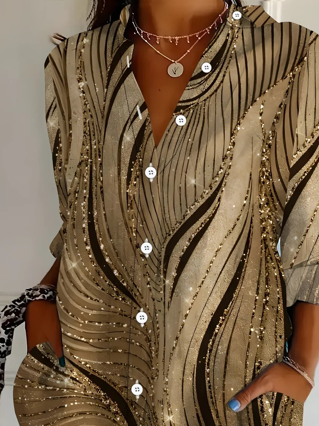 Shirt Collar Regular Sleeve Long Sleeve Abstract Buckle Regular Loose Button Up Shirt Shirt For Women