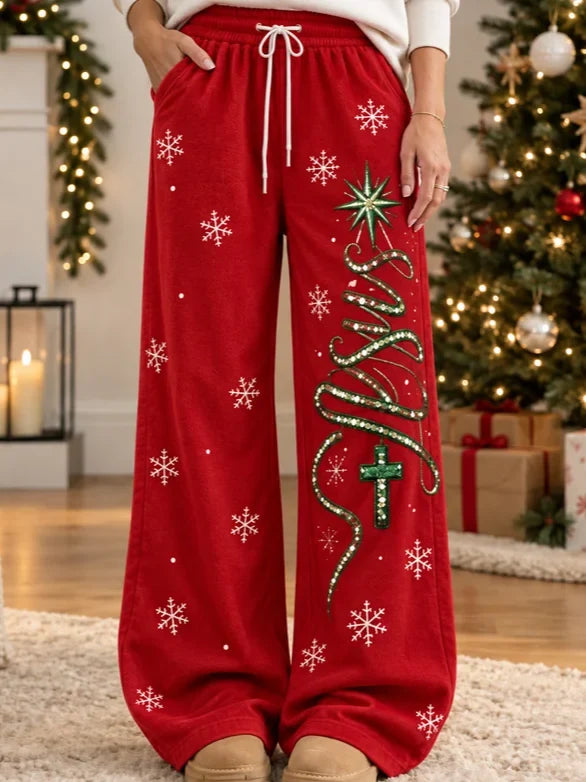 Women Christmas Long Pants Casual Spring/Fall Trousers