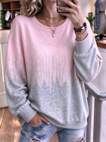 Casual Abstract Crew Neck Long Sleeve Sweatshirt