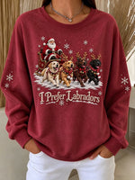 Vintage Santa Claus Crew Neck Long Sleeve Sweatshirt