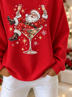 Casual Santa Claus Crew Neck Long Sleeve Sweatshirt