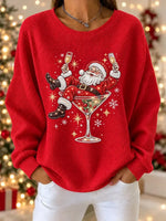 Casual Santa Claus Crew Neck Long Sleeve Sweatshirt