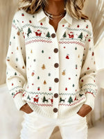 Vintage Regular Fit Casual Christmas Cardigan