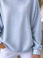 Casual Plaid Crew Neck Long Sleeve Sweatshirt