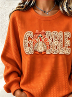 Turkey Printing Casual Crew Neck Sweatshirt