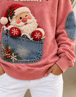 Christmas Santa Crew Neck Casual Sweatshirt