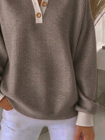 Casual Plain Crew Neck Long Sleeve Sweatshirt