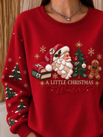 Casual Loose Printing Christmas Sweatshirt