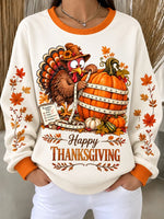Vintage Text Letters Crew Neck Long Sleeve Sweatshirt