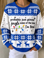 Casual Geometric Crew Neck Long Sleeve Sweatshirt