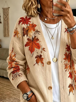 Casual Regular Fit Maple Leaf Others Jacket