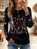 Women's Casual Christmas Tree Graphic Knit Sweater