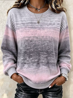 Vintage Abstract Crew Neck Long Sleeve Casual Sweatshirt