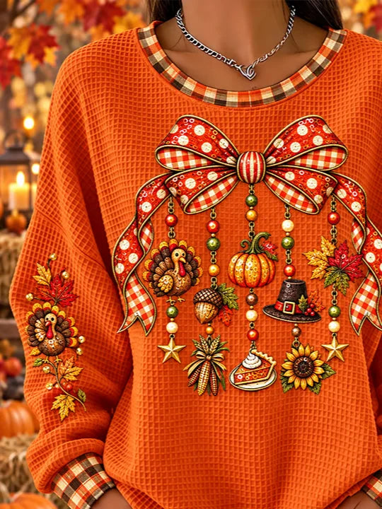 Casual Sunflower Crew Neck Long Sleeve Sweatshirt