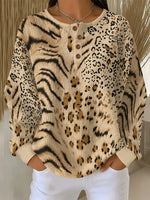 Casual Abstract Crew Neck Long Sleeve Sweatshirt