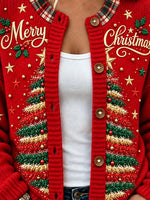 Women Text Letters Long Sleeve Comfy Casual Cardigan
