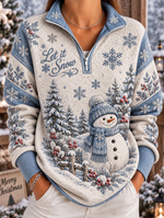 Women's Christmas Art Printed Cozy Casual Sweatshirt