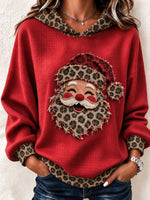 Casual Leopard Hoodie Daily Long Sleeve Hoodie