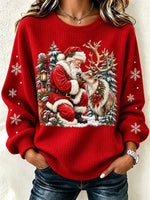 Casual Santa Claus Classic Crew Neck Long Sleeve Sweatshirt