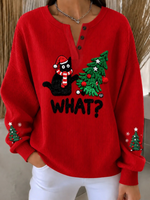 Women Christmas Tree Elegant Casual Sweatshirt