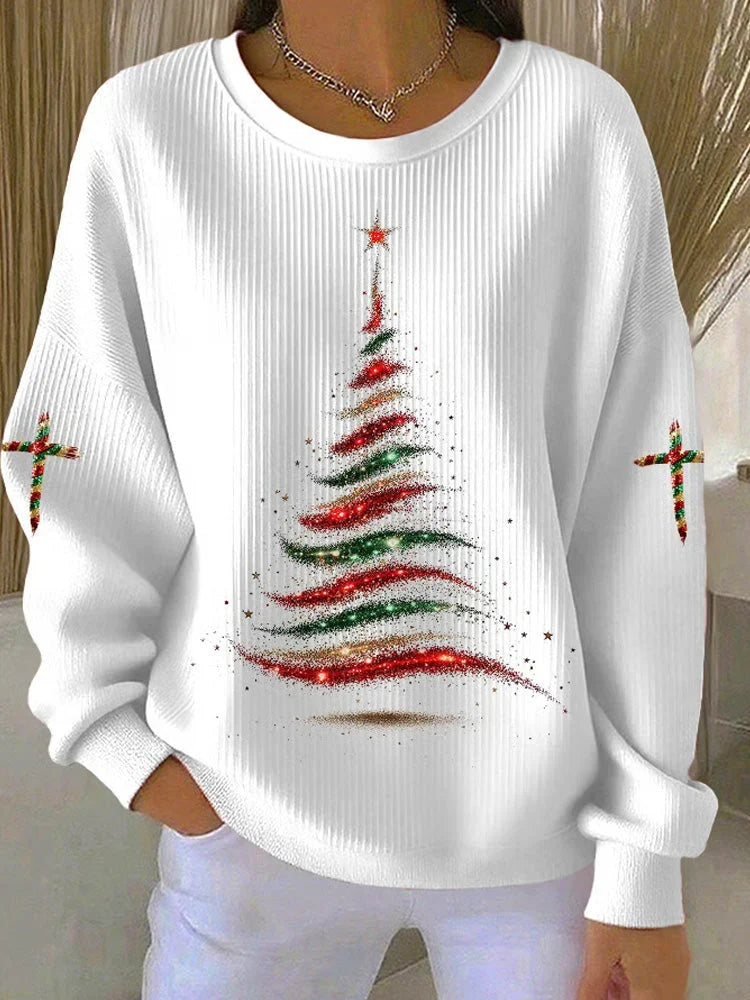 Beautifully Christmas Tree Crafted Sweatshirt