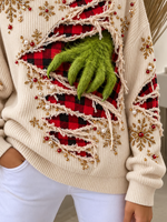 Casual Christmas Crew Neck Long Sleeve Sweatshirt