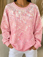 Casual Abstract Crew Neck Long Sleeve Sweatshirt