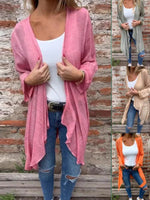 Plain Long Sleeve Loose Kimono