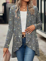 Plain Glitter Mid-long Loose Jacket