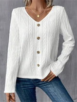 Regular Fit Plain V Neck Casual Shirt